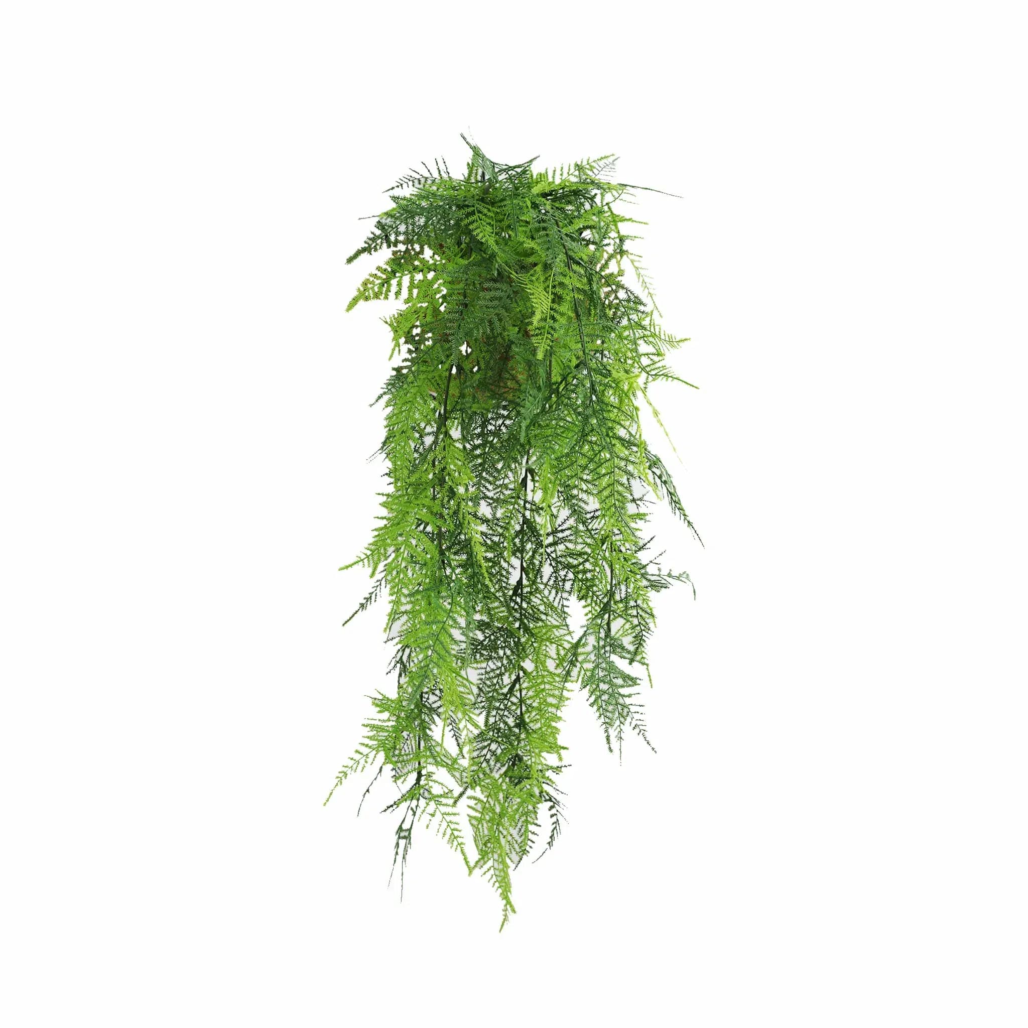 Artificial Hanging Lace Fern Vivid Green Garland Bush UV Resistant and Fire Rated 10cm Wide x 75cm Long