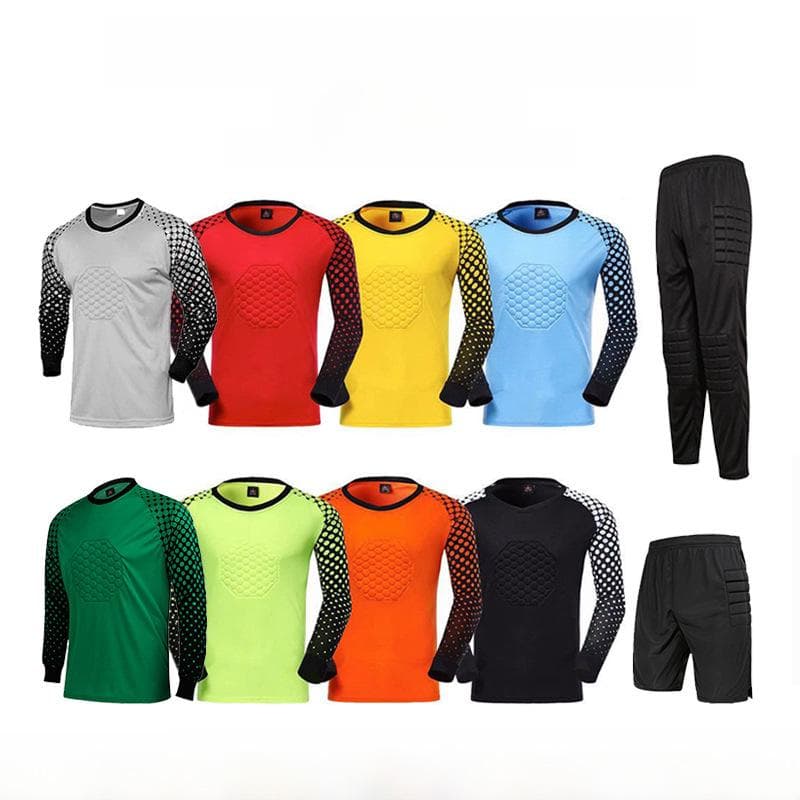 Unisex Long-Sleeve Football Goalkeeper Jersey & Protective Training Suit