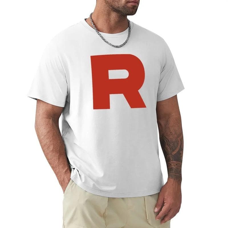 Pokémon Anime Rocket Team Logo Printed T-Shirt Summer Men's and Women's Plus Size Harajuku Trend Loose Casual Short Sleeve Top cm