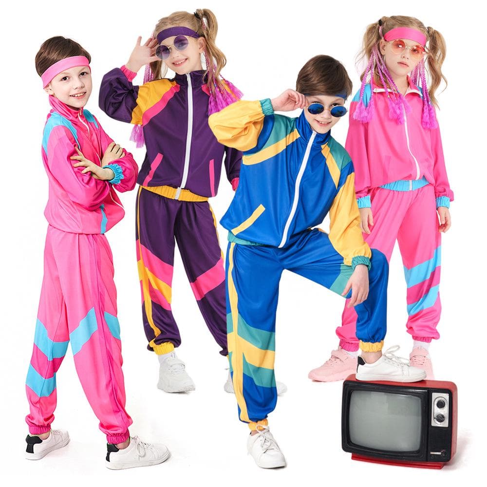 Disco Dance Costumes for Boys and Girls - Hip-Hop Performance Wear in Three Colors 95-110cm blue