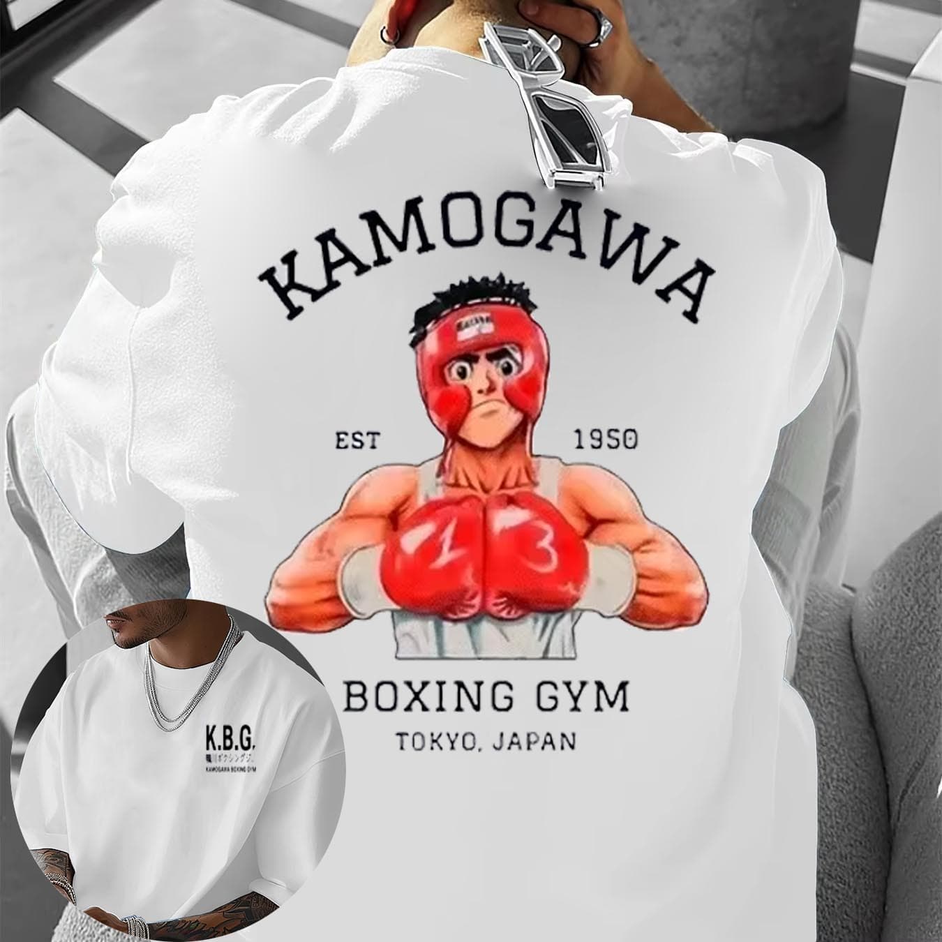 Classic Anime Hajime No Ippo Kamogawa Boxing Gym 100% Cotton After T-Shirt Men Women Makunouchi Takamura KGB Clothing Streetwear cm
