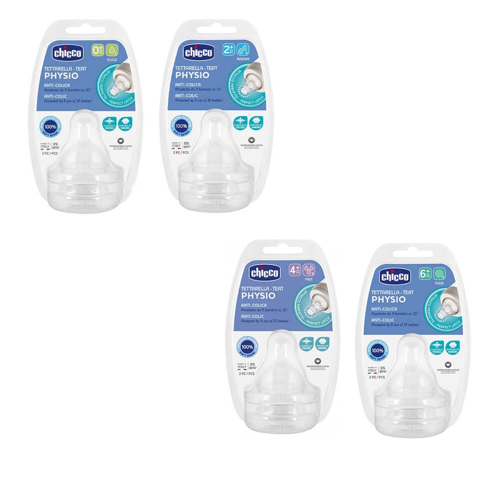 Cross Chicco Perfect5 Anti-Colic SIlicon Teat 2pc - 0m+ Slow Flow