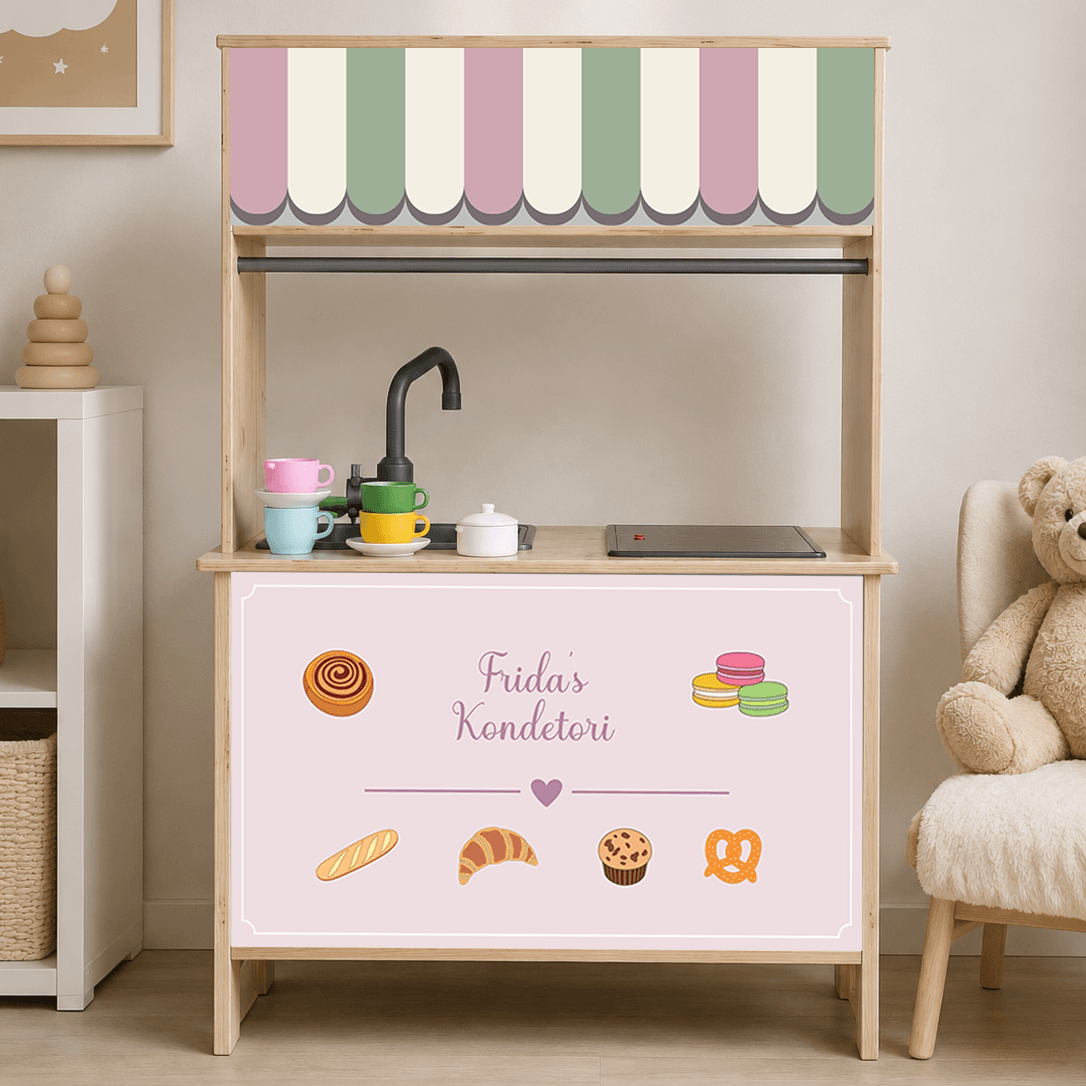 Self-adhesive decals for Ikea Duktig – personal stickers for play kitchens – Cafe