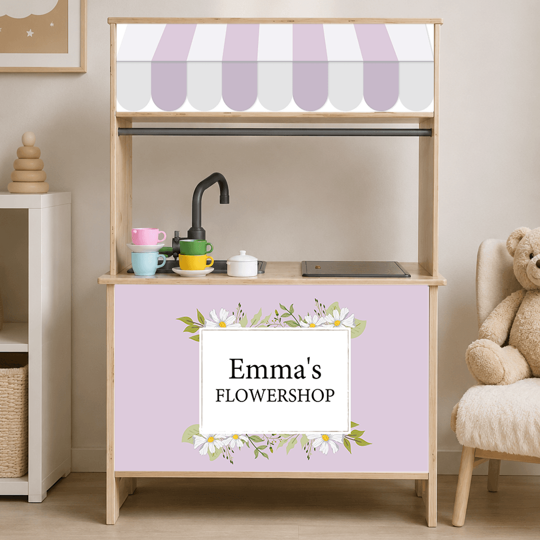 Self-adhesive decals for Ikea Duktig – personal stickers for play kitchens – Flower shop