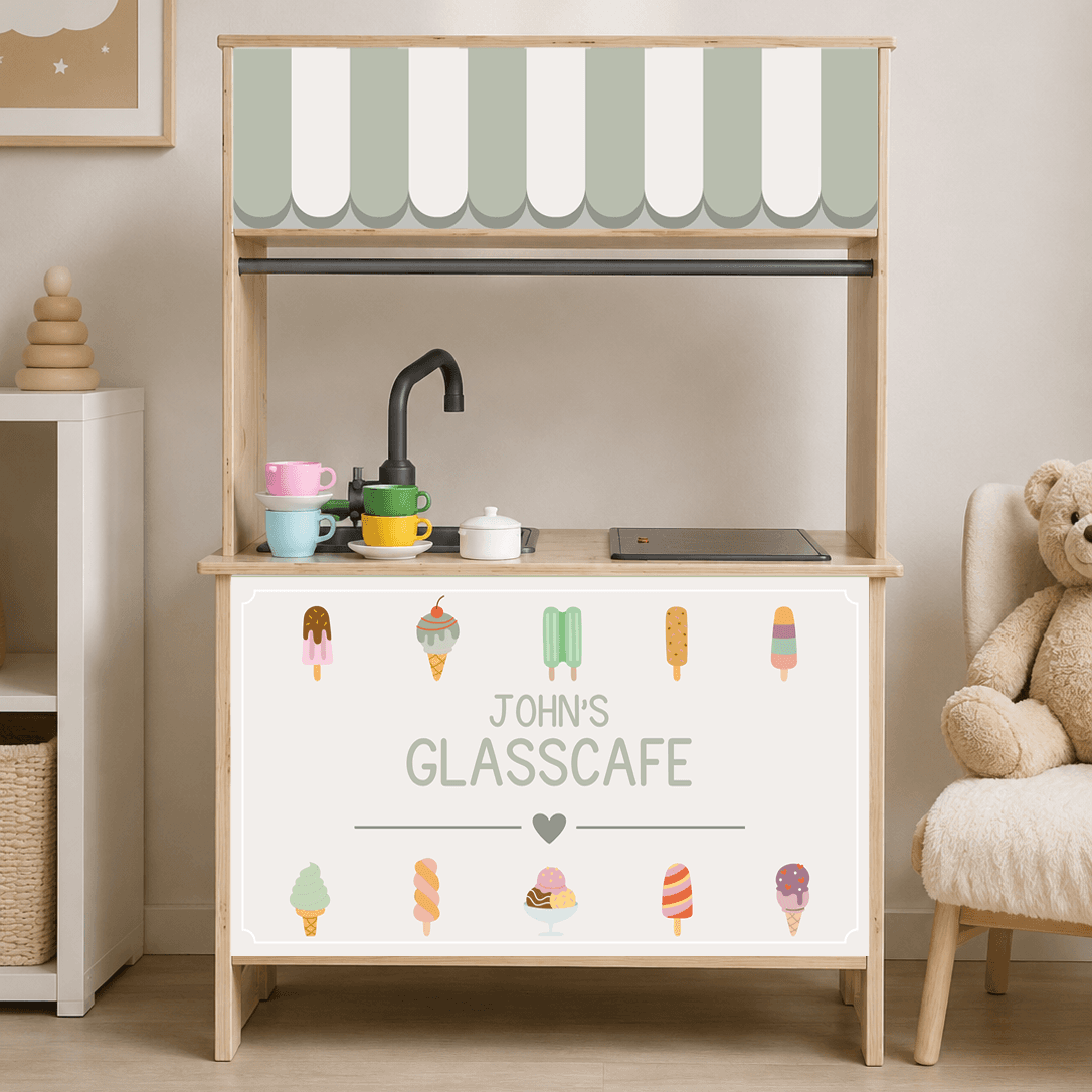 Self-adhesive decals for Ikea Duktig – personal stickers for play kitchens – Icecream2