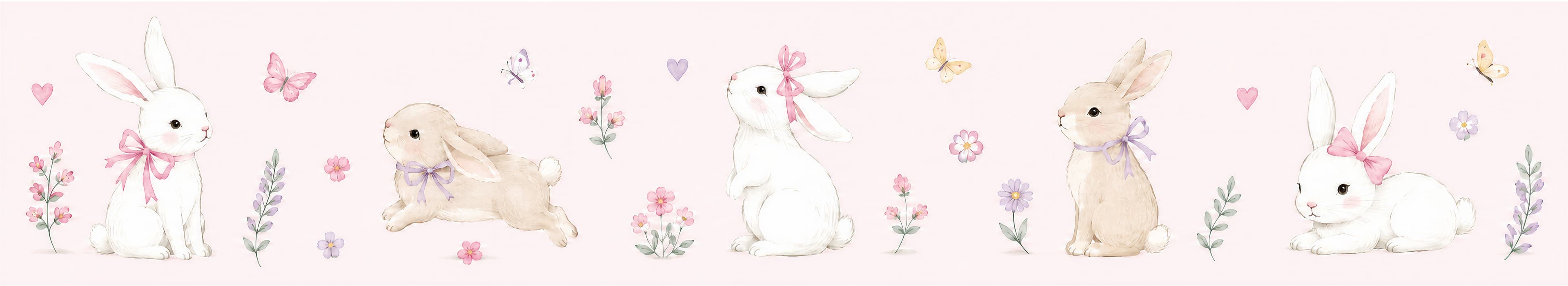 Wall Sticker - Bunny Design - White Vinyl