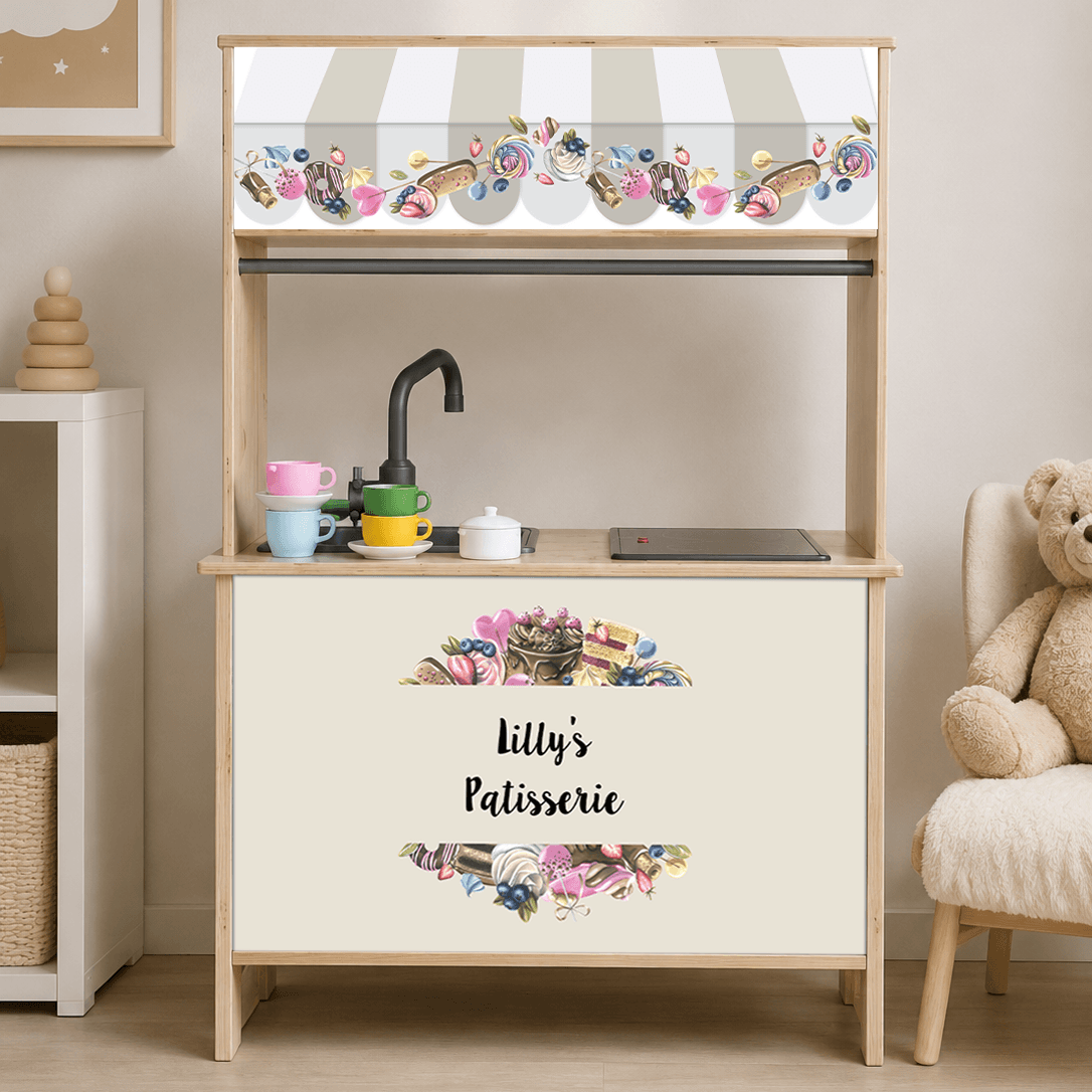 Self-adhesive decals for Ikea Duktig – personal stickers for play kitchens – Patisserie