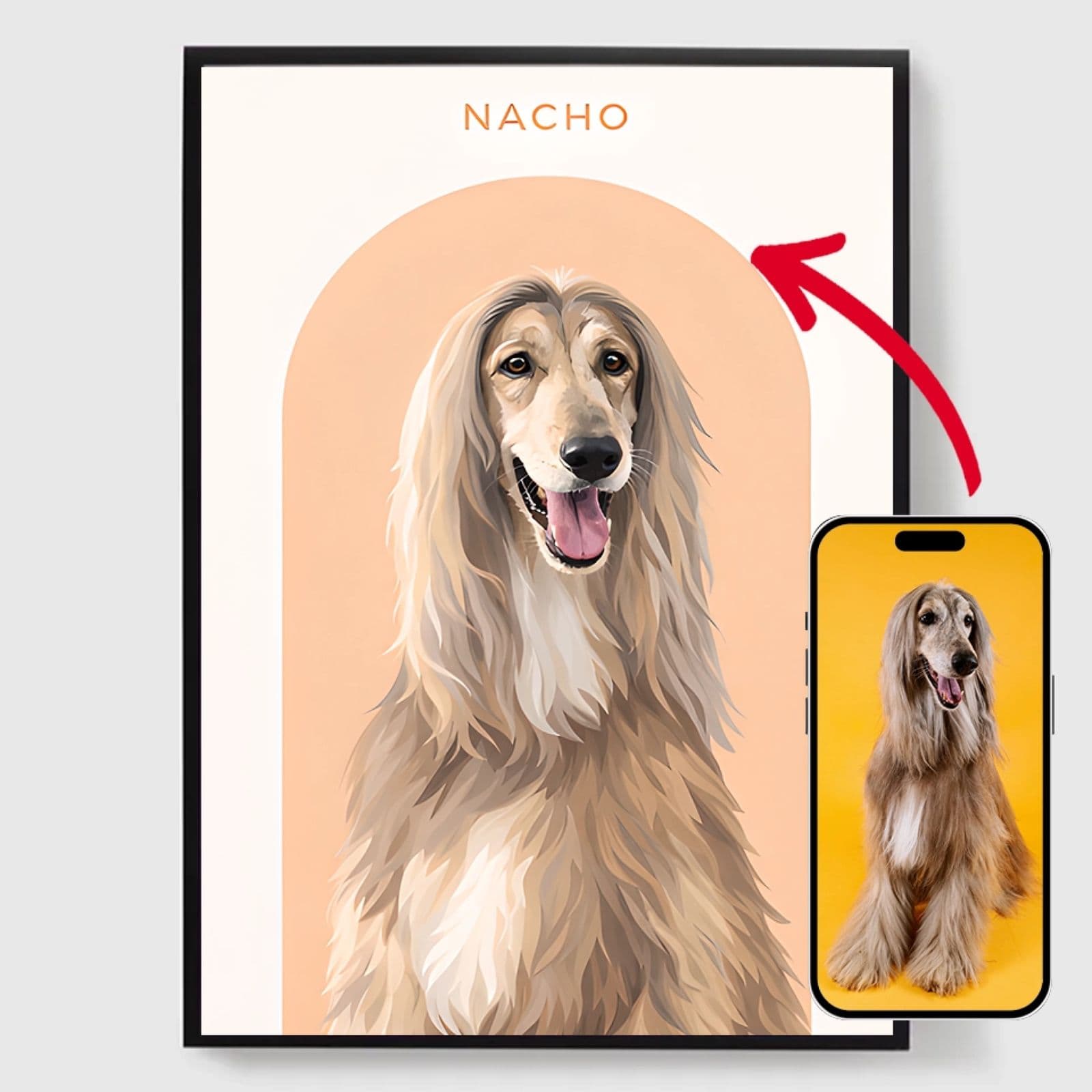 Personalised Poster - Pet Arch Illustration Portrait - AI Poster