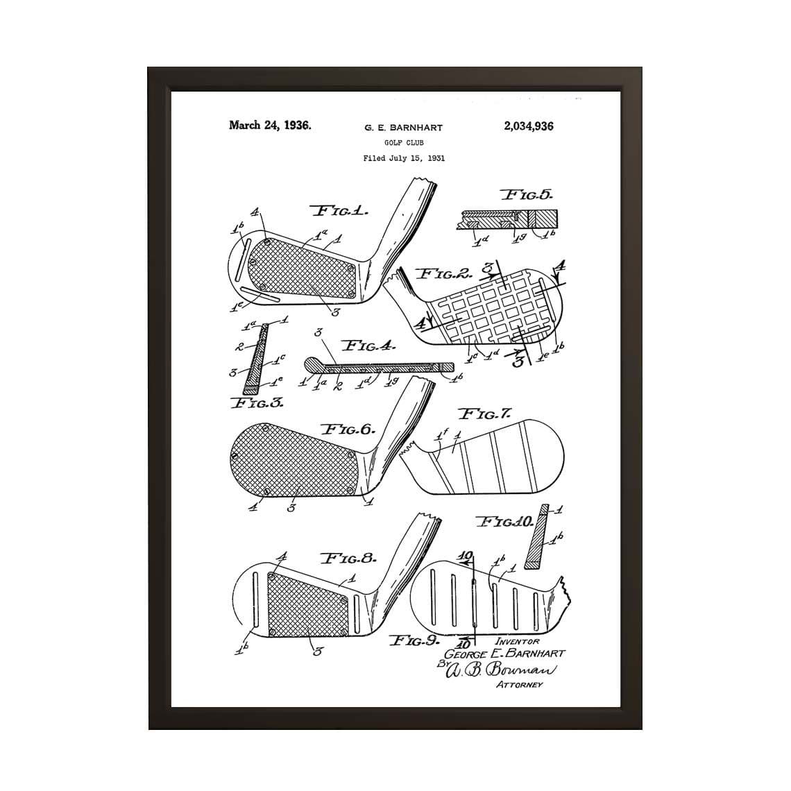 Patent Drawing Poster - Golf Club