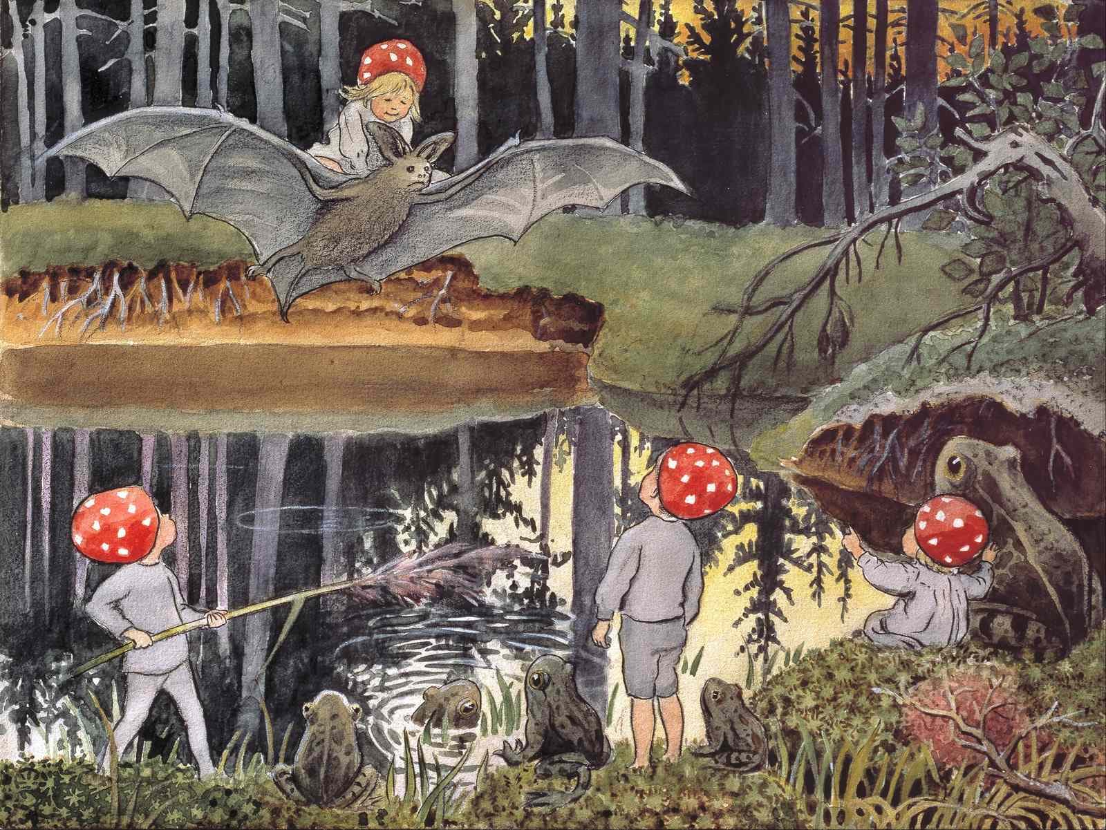 Poster - Elsa Beskow Forest Scene