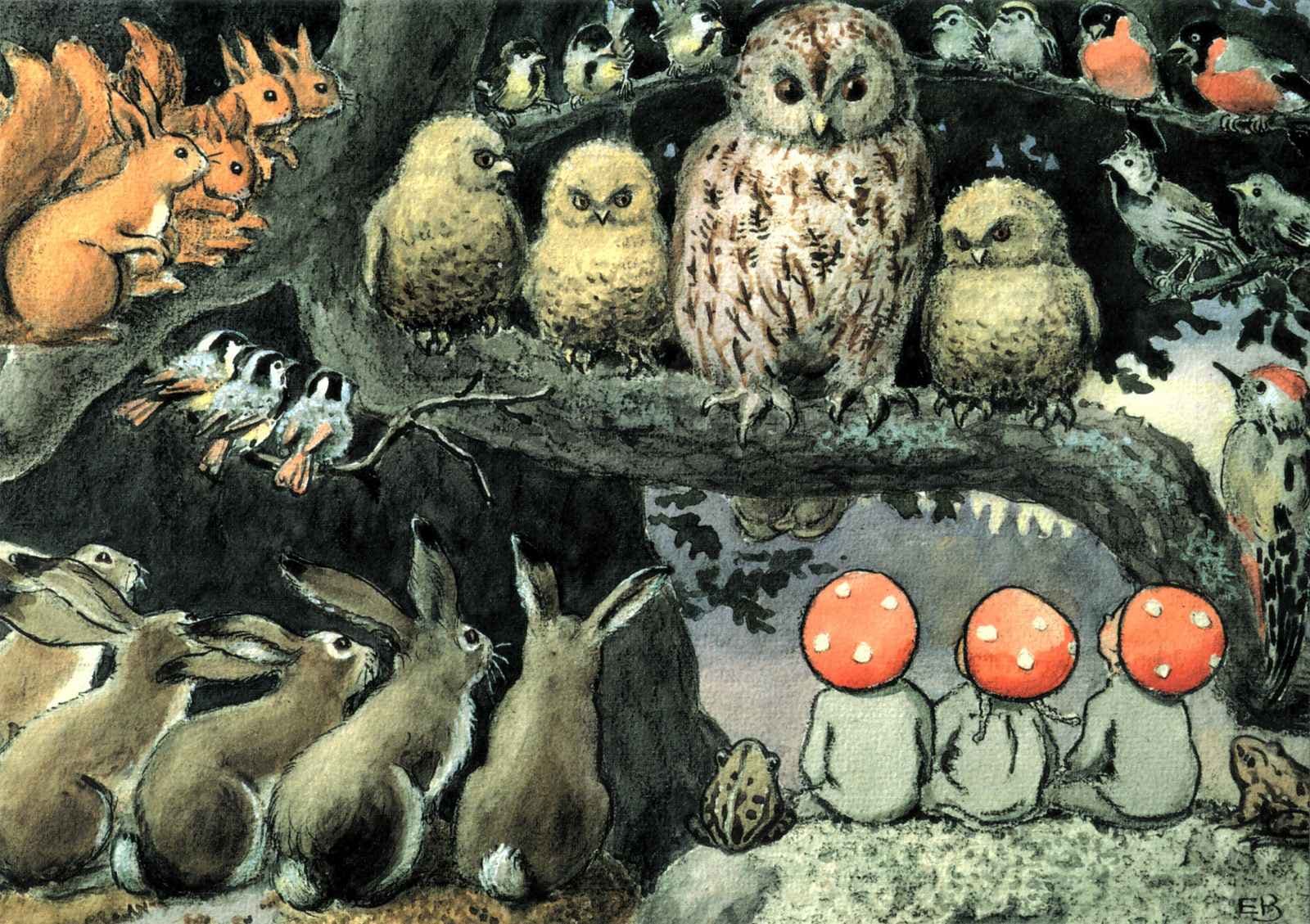 Poster - Elsa Beskow's Woodland Scene