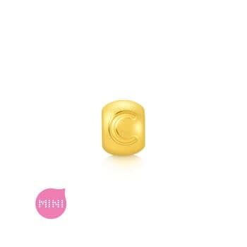'Alphabets & Numeric' 999 Gold Letter C Charm