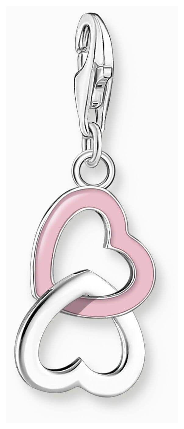 Thomas Sabo Charm Club Interlocking Pink and Silver Heart Jewellery