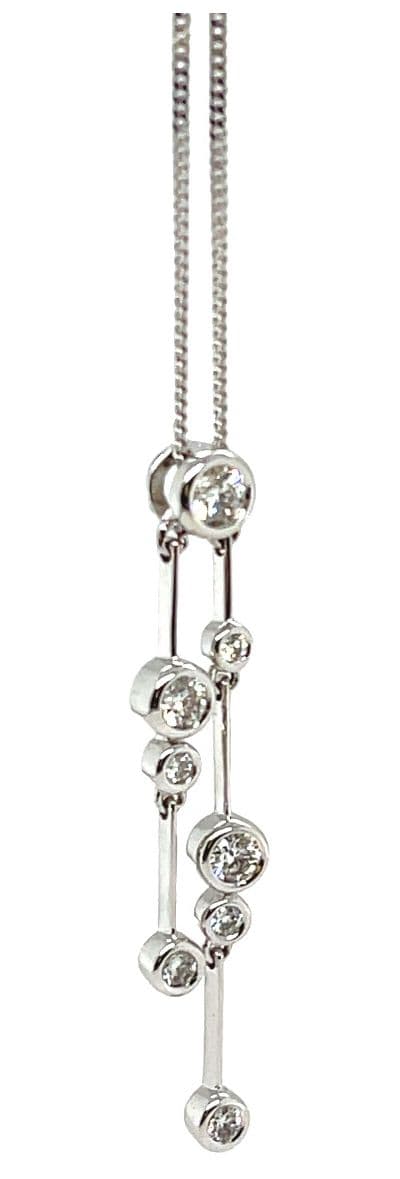 James Moore & Co Boodle Drop Pendant-18ct White Gold 0.50ct Jewellery