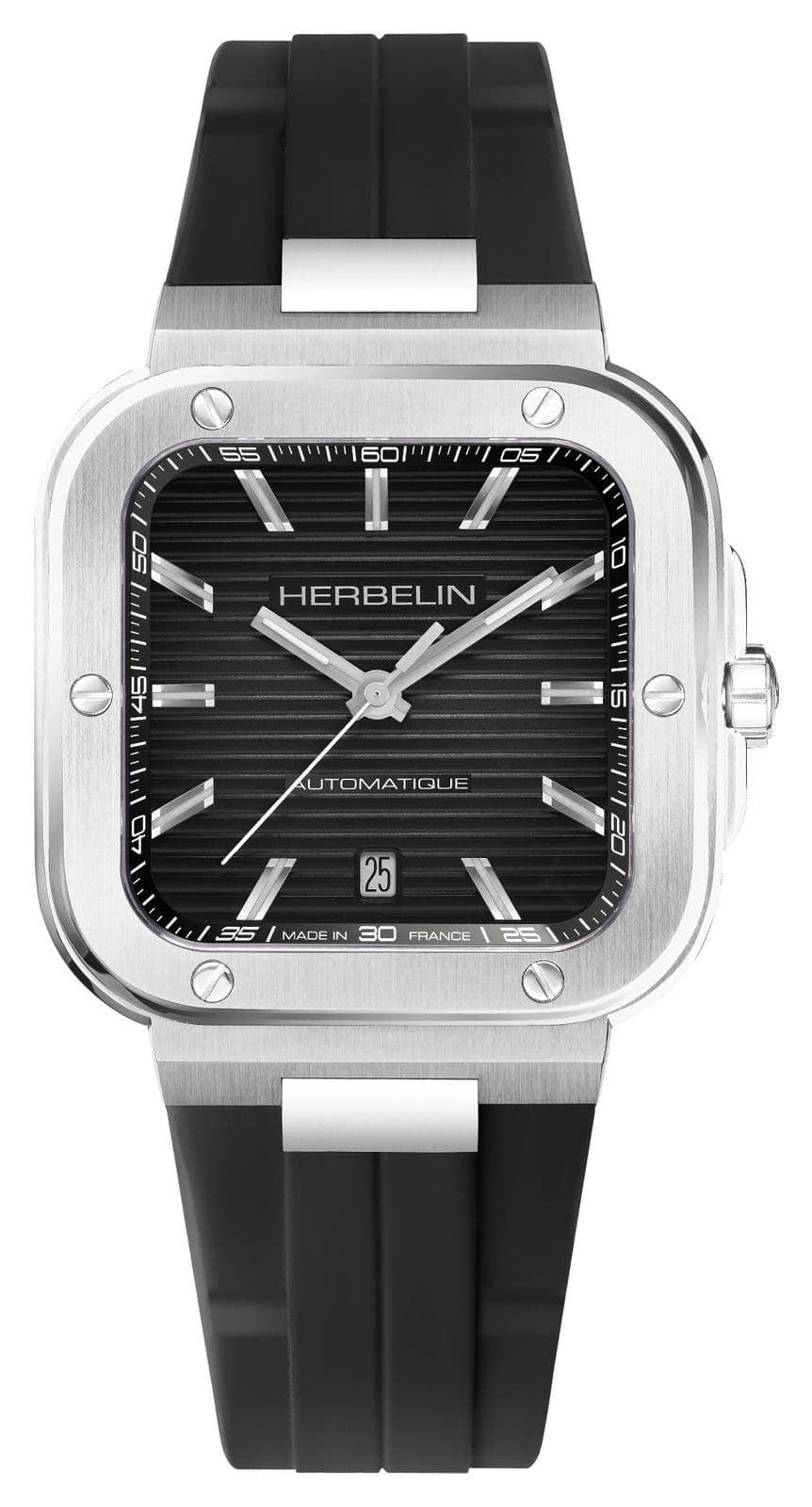 Herbelin Cap Camarat Square Automatic (39mm) Black Dial / Watch