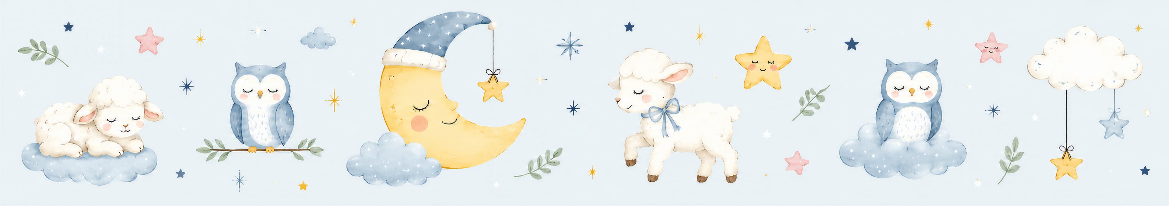Wall Sticker - Moonlit Woodland Creatures - White Vinyl