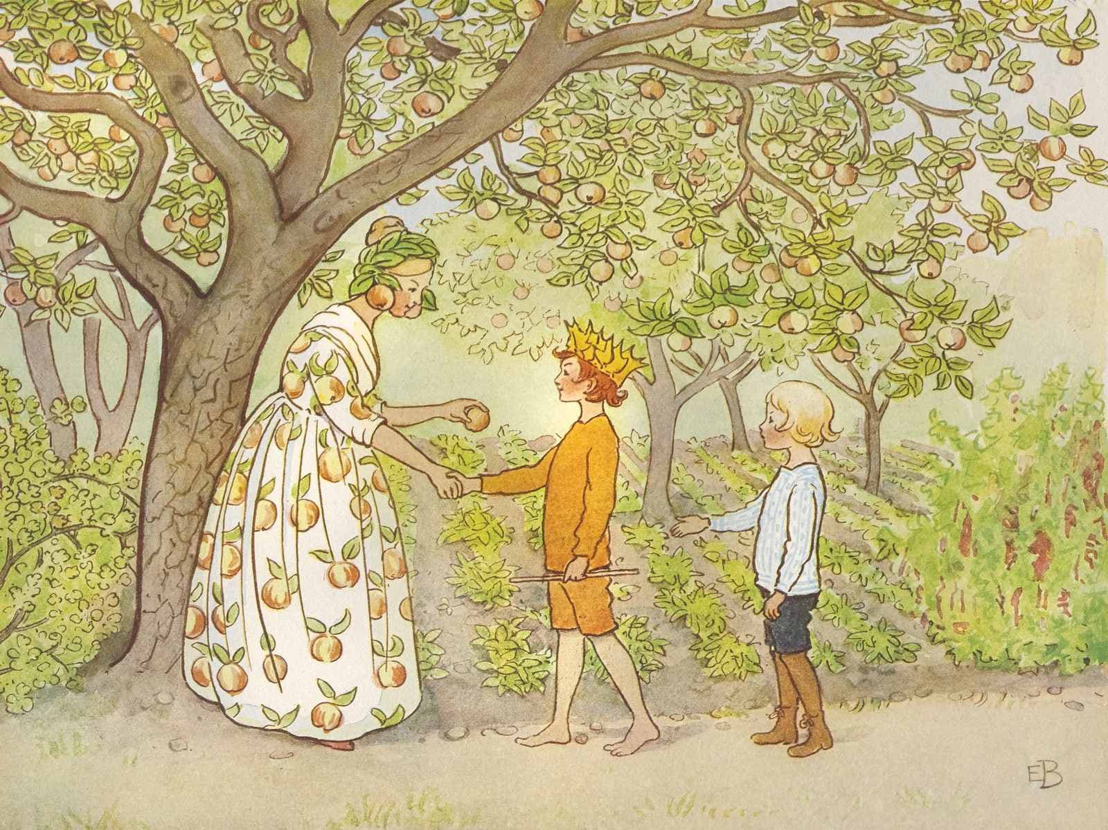 Poster - Elsa Beskow Orchard Scene