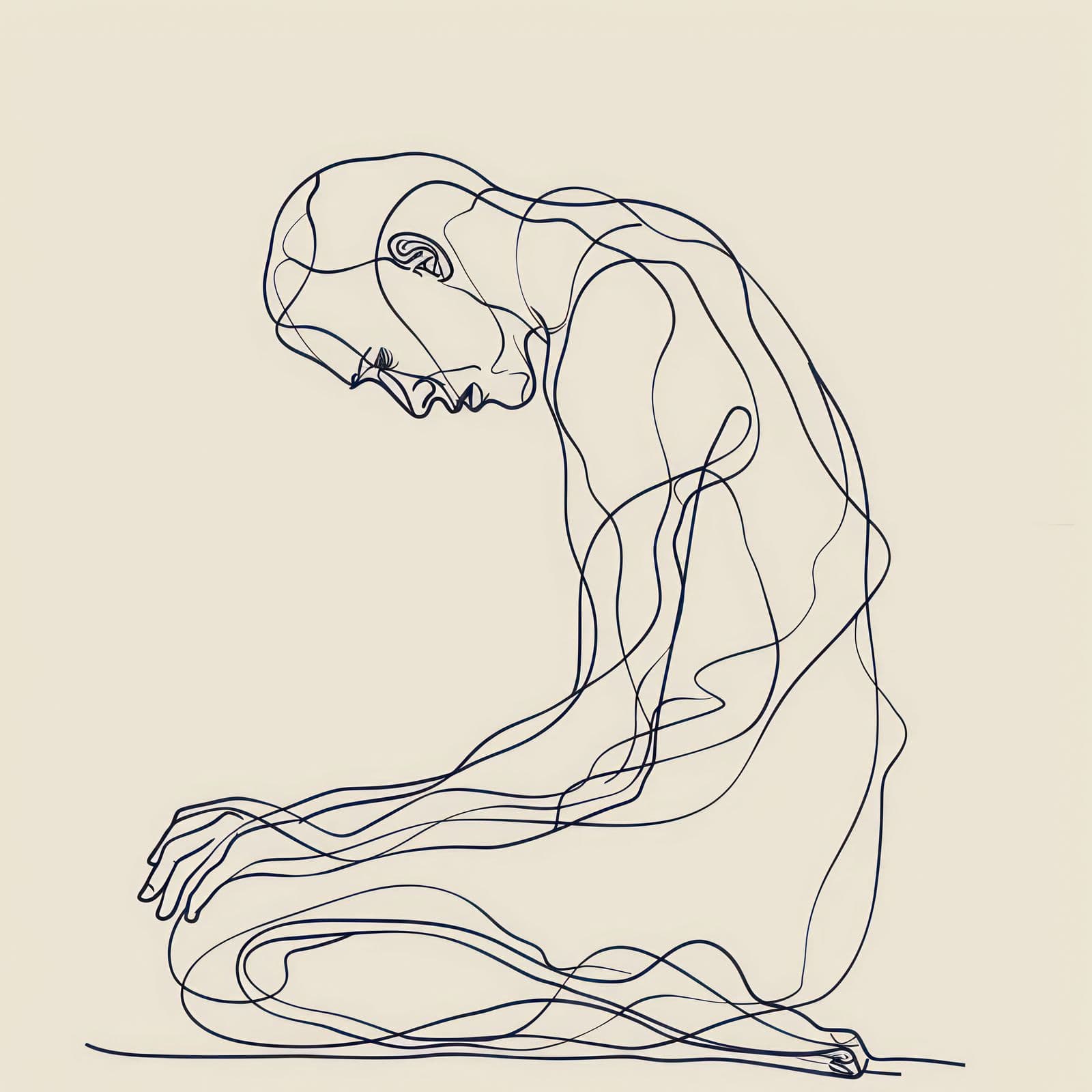 Poster - Contemplative Line Art