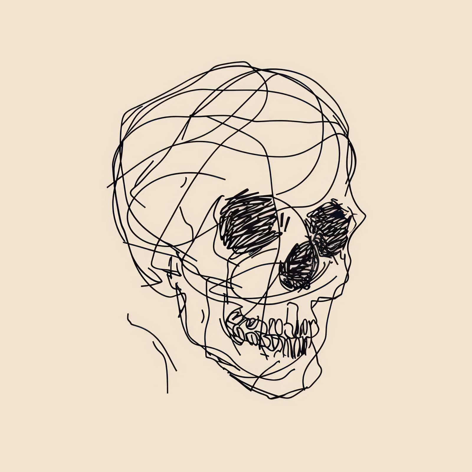 Poster - Skull Line Art