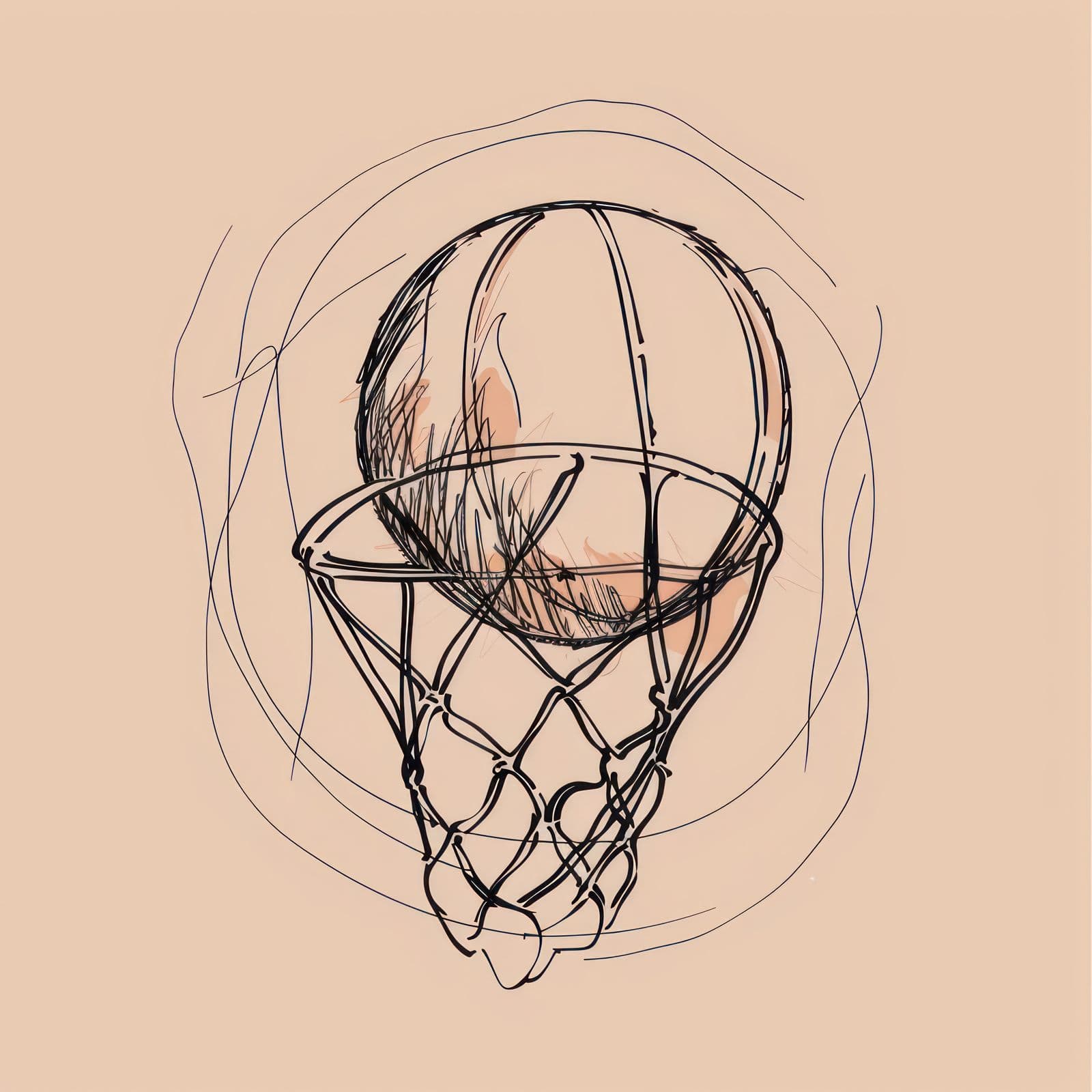 Poster - Abstract Basketball Hoop