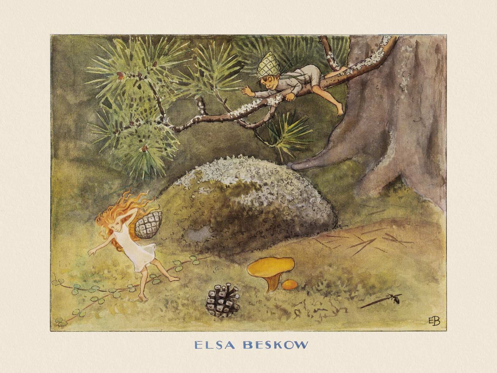 Poster - Elsa Beskow Forest Scene