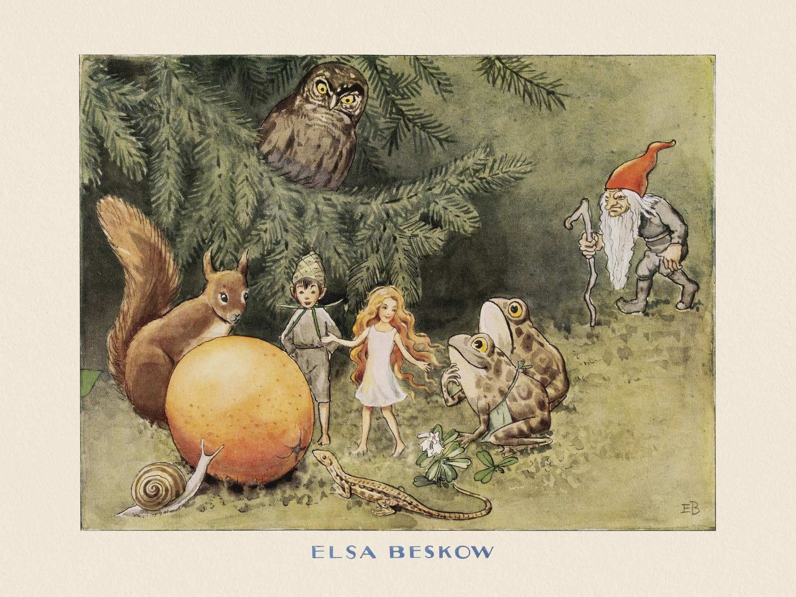 Poster - Elsa Beskow Forest Scene