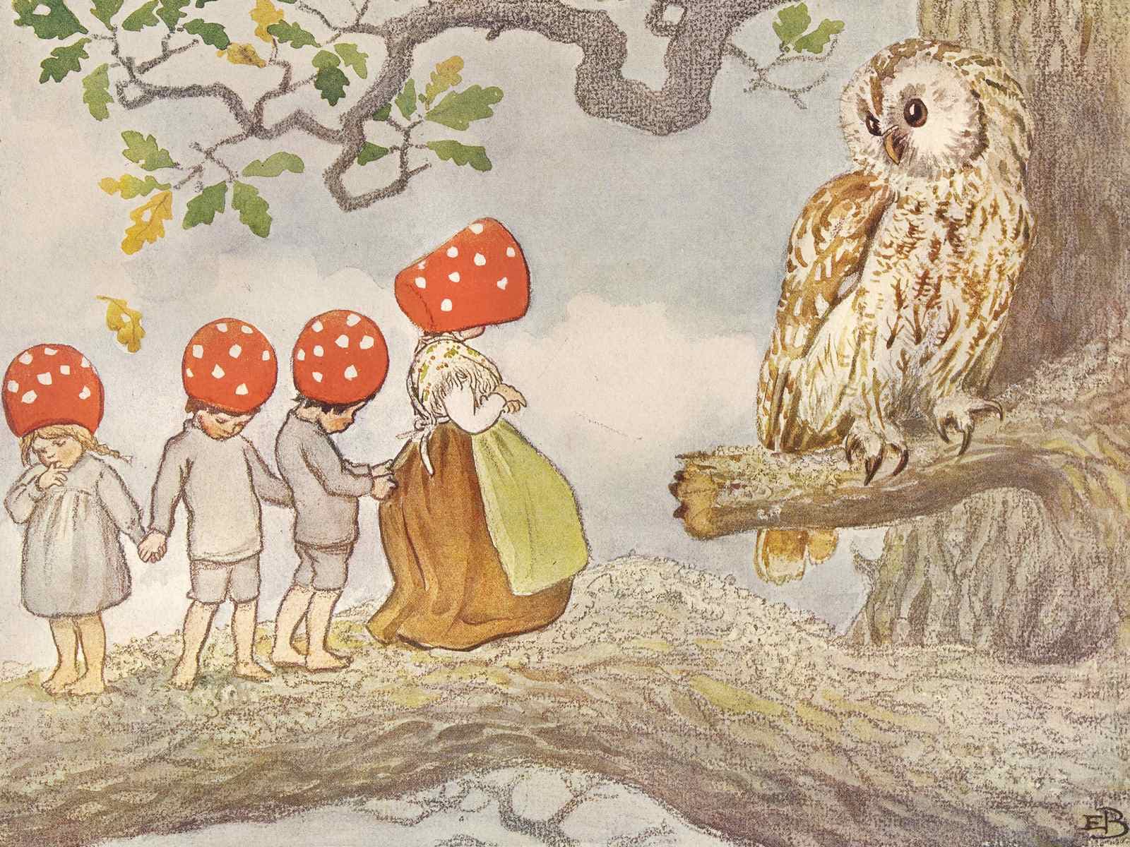 Poster - Elsa Beskow Owl
