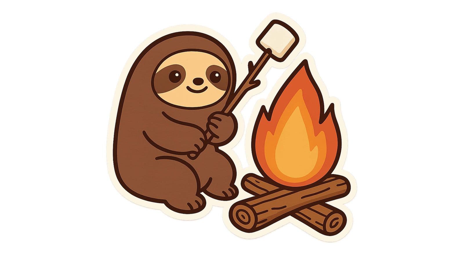 Sticker - Camping Sloth - 4 Stickers