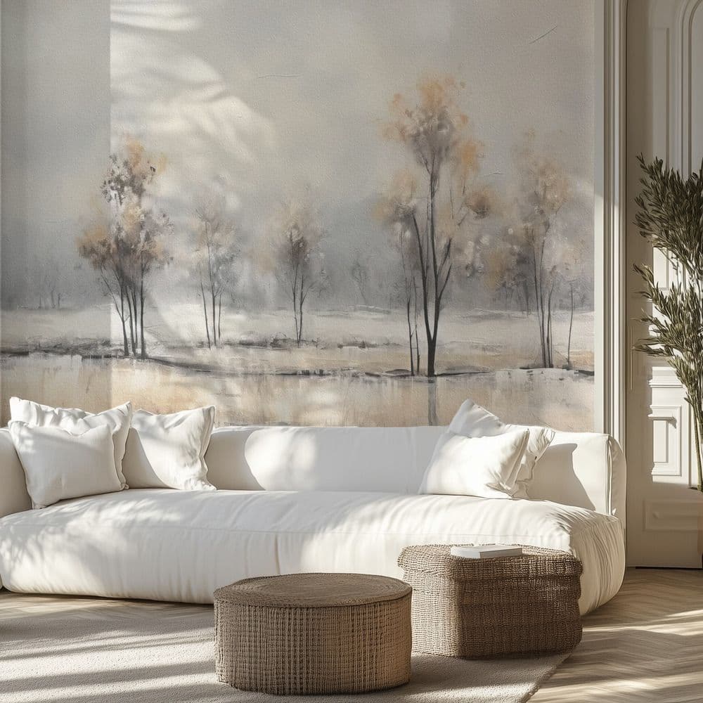Wall Paper - Misty Tree Landscape